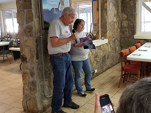 Jim Give Devotion and Joyce Blesses the Meal